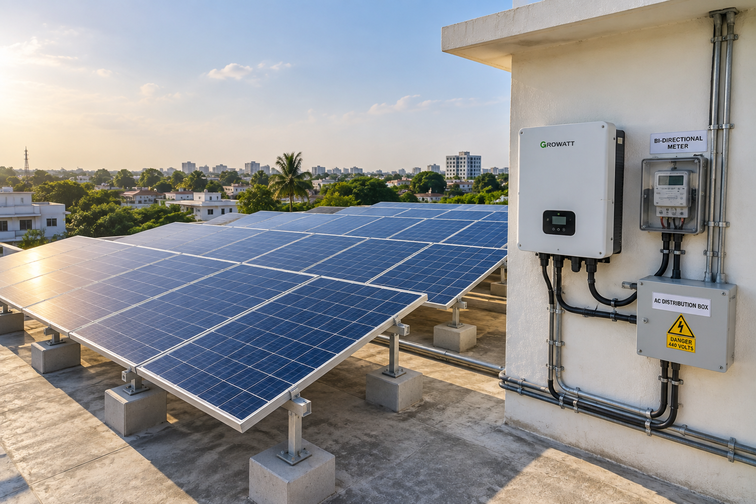 On-Grid Rooftop Solar Installation